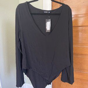 Nasty Gal Black Long Sleeve Bodysuit